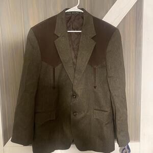 Circle S Men’s Brown Boise Heather Western Polyester Coat - Size 44 S